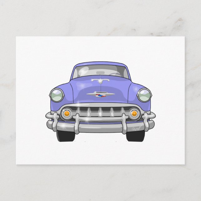 1953 Chevrolet Bel Air Front View Postcard (Front)