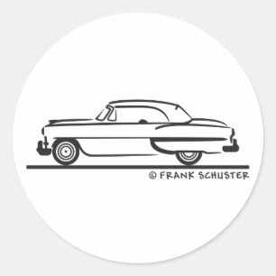1953 Chevrolet Convertible Bel Air Classic Round Sticker