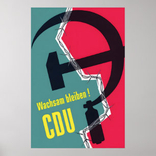 1953 German Election Poster CDU Be on alert