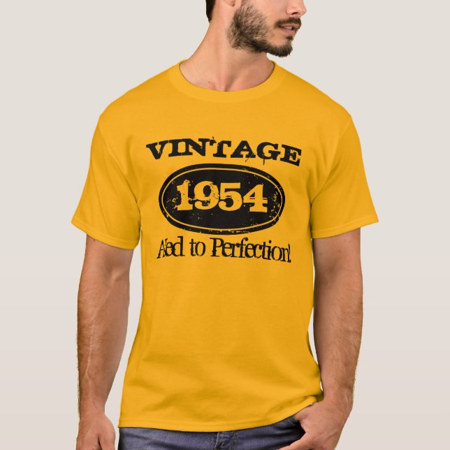 1954 Aged to perfection | Vintage Birthday t shirt (Front)