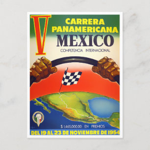 1954 Carrera Panamericana vintage racing Postcard