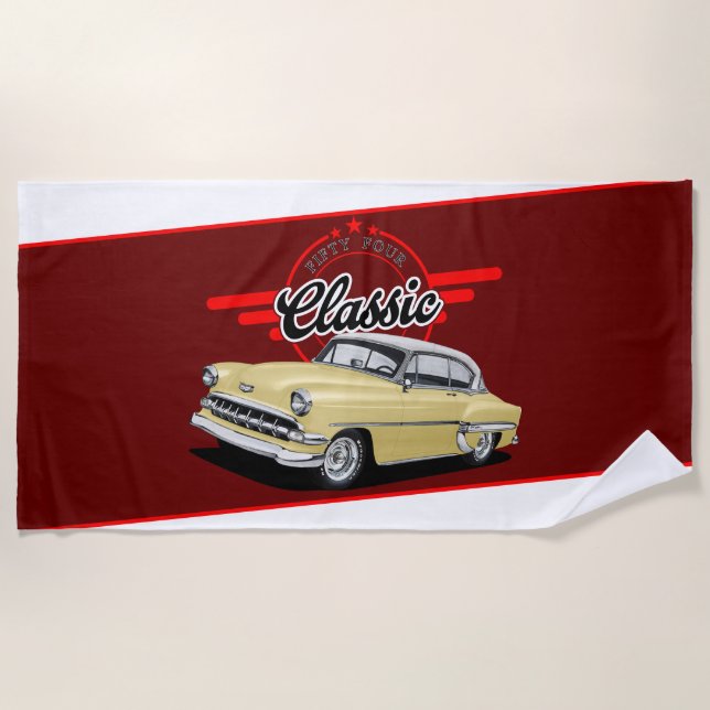 1954 Classic Car Beach Towel (Front)