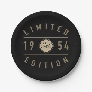 1954 Limited Edition 70th Birthday Paper Plate