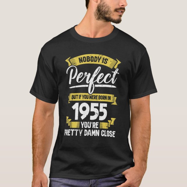 1955 Birthday Vintage Distressed Design T-Shirt (Front)