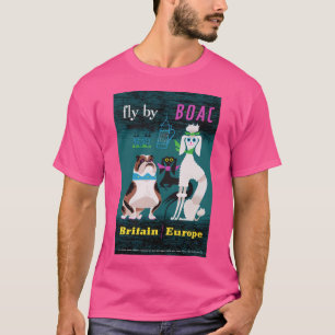 1955 Boac Britain Europe Airline Poster T-Shirt