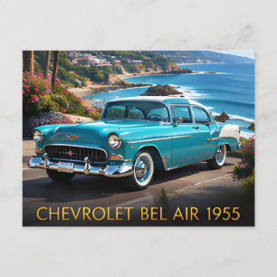 1955 Chevrolet Bel Air Classic American Car Postcard