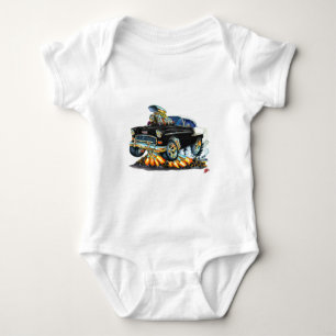 1955 Chevy Belair Black Car Baby Bodysuit