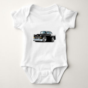 1955 Chevy Belair Black-White Car Baby Bodysuit