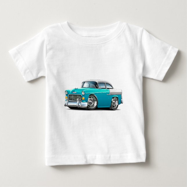 1955 Chevy Belair Turquoise-White Car Baby T-Shirt (Front)