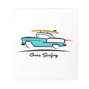 1955 Chevy Hardtop Coupe Gone Surfing Notepad