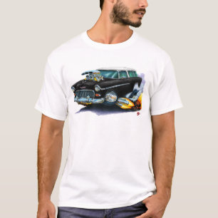 1955 Chevy Nomad Black Car T-Shirt