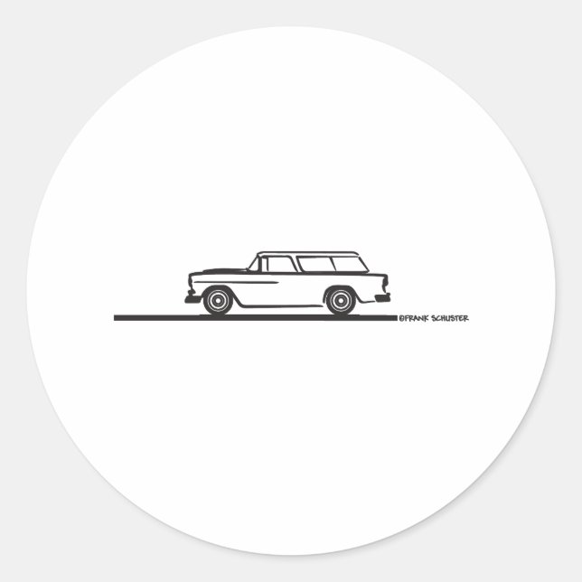 1955 Chevy Nomad Classic Round Sticker (Front)