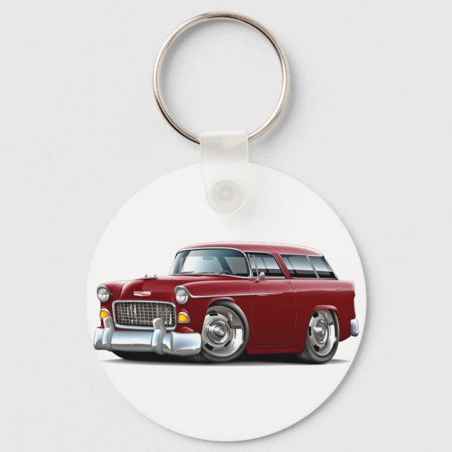 1955 Chevy Nomad Maroon Car Key Ring (Front)