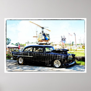 1955 Chevy POW-MIA Race Car Poster