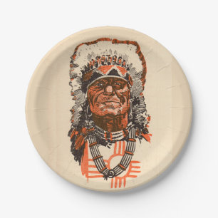 1955 Indian chief from Billy the Kid (UK) comics Paper Plate