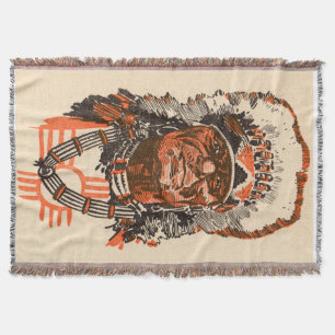 1955 Indian chief from Billy the Kid (UK) comics Throw Blanket