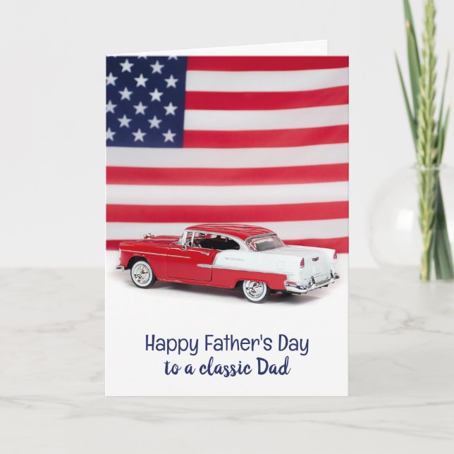 1955 Red and White Car Father's Day Card (Front)