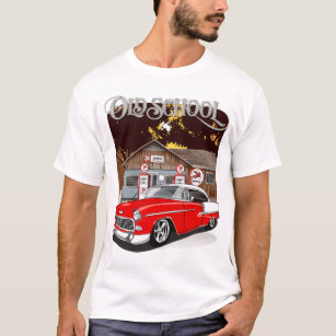 1955 Red & White Chevrolet Bel Air Old School T-Shirt
