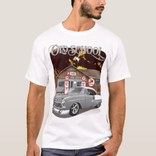 1955 Silver Grey Chevy Bel Air Old School Shirt