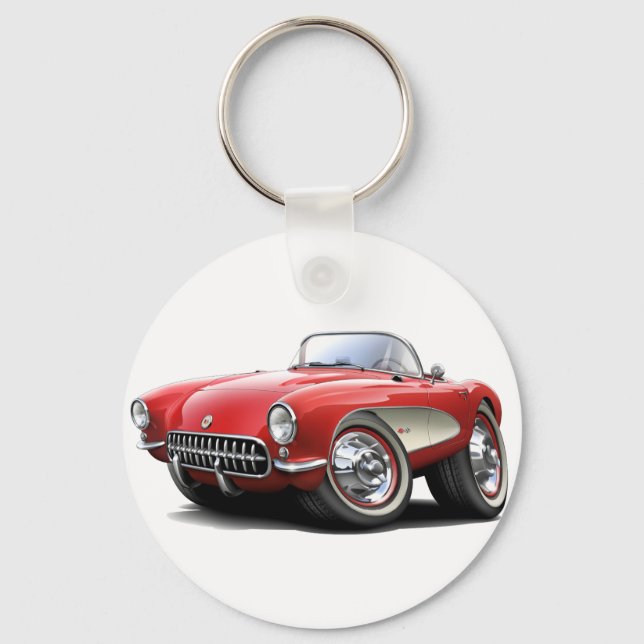 1956-57 Corvette Red Car Key Ring (Front)