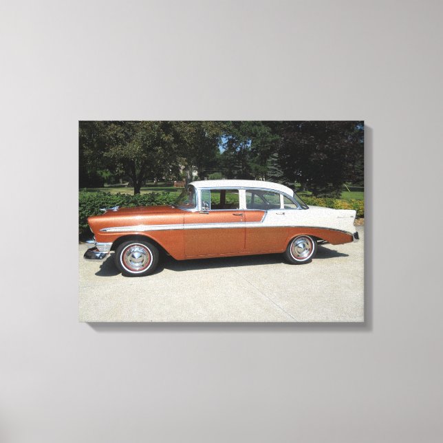 1956 Chevrolet Bel-Air 4 Door Sedan Canvas Print (Front)
