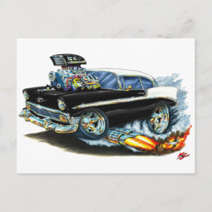 1956 Chevy 150-210 Black Car Postcard