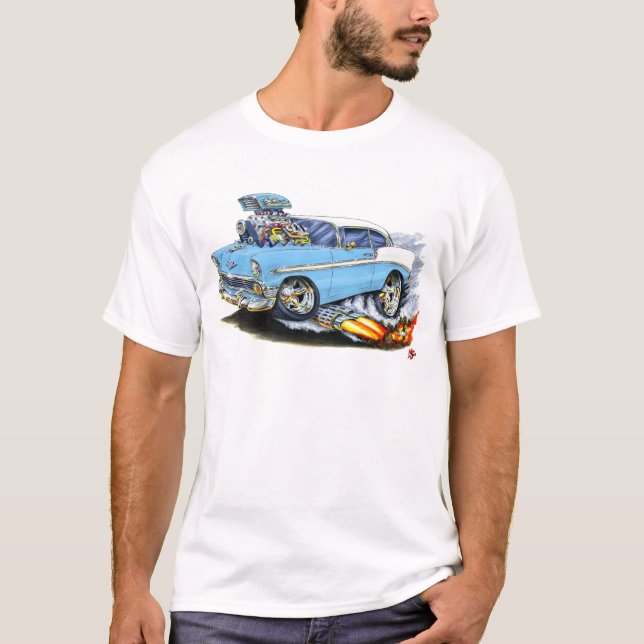 1956 Chevy 150-210 Lt Blue Car T-Shirt (Front)