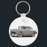 1956 Chevy Belair Grey-White Car Key Ring<br><div class="desc">Keychain Template</div>
