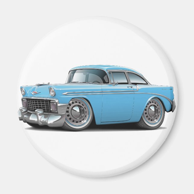 1956 Chevy Belair Lt Blue Car Magnet (Front)
