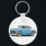 1956 Chevy Belair Lt Blue-White Car Key Ring<br><div class="desc">Keychain Template</div>