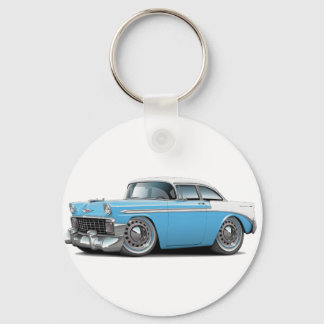 1956 Chevy Belair Lt Blue-White Car Key Ring
