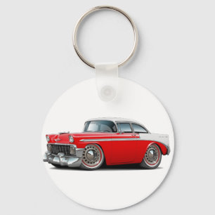 1956 Chevy Belair Red-White Car Key Ring