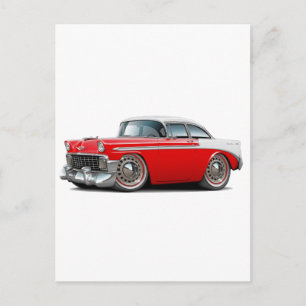 1956 Chevy Belair Red-White Car Postcard