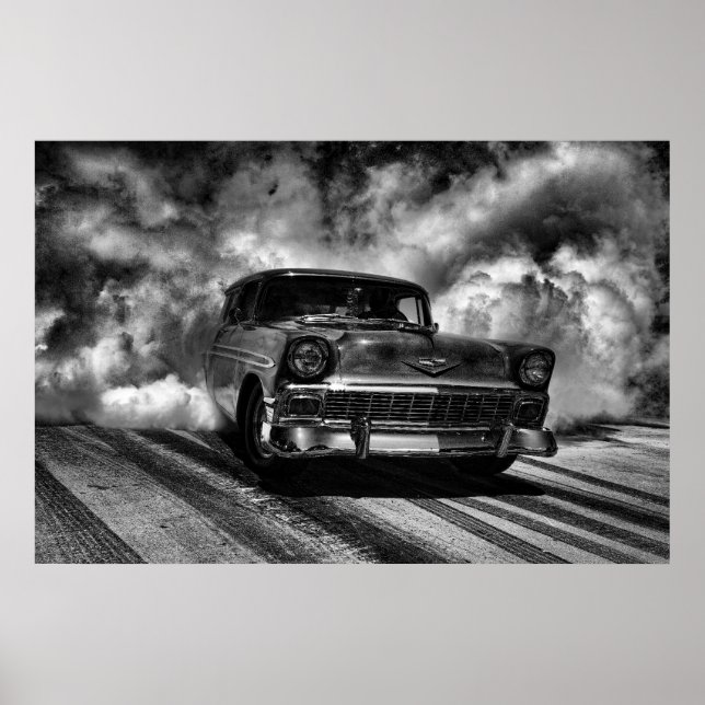 1956 chevy nomad burnout poster (Front)