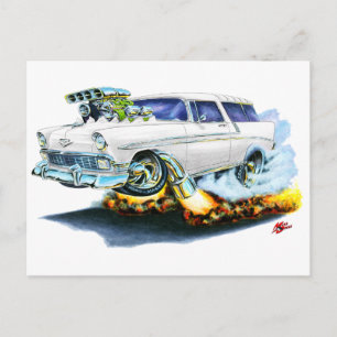 1956 Chevy Nomad White Car Postcard