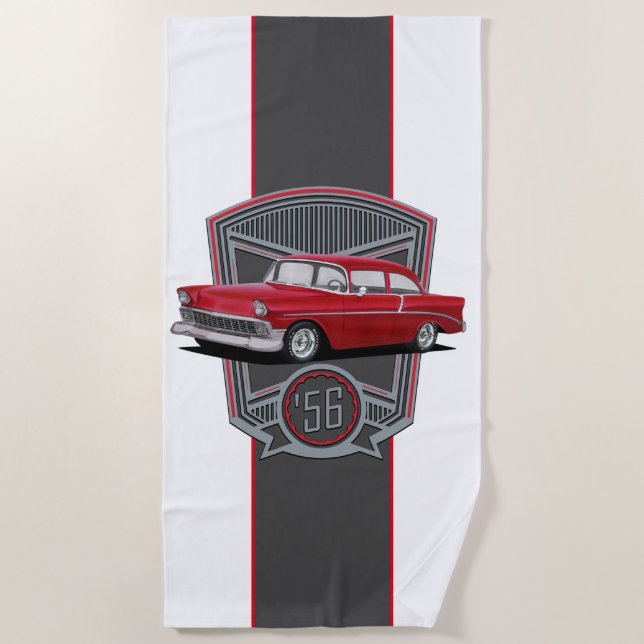 1956 Classic American Car Beach Towel (Front)