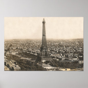 1956 Eiffel Tower Picture Postcard~Paris Poster