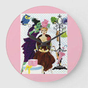 1956 Jealousy whispers into Gloria's ear Large Clock