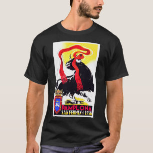 1956 Pamplona Spain Running of the Bulls Poster Cl T-Shirt