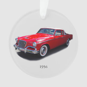 1956 red classic car acrylic ornament