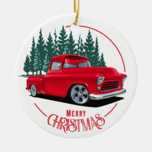 1956 Red Truck Christmas Ceramic Tree Decoration