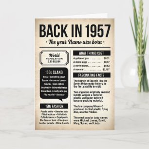 1957 Back in the Day, Fun Facts Birthday Card