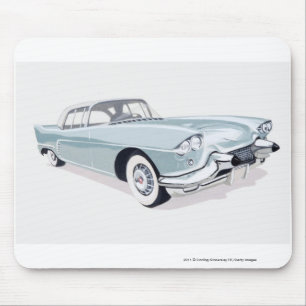1957 Cadillac with silhouette of driver inside Mouse Pad