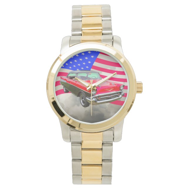 1957 Chevrolet Bel Air And American Flag Watch (Front)
