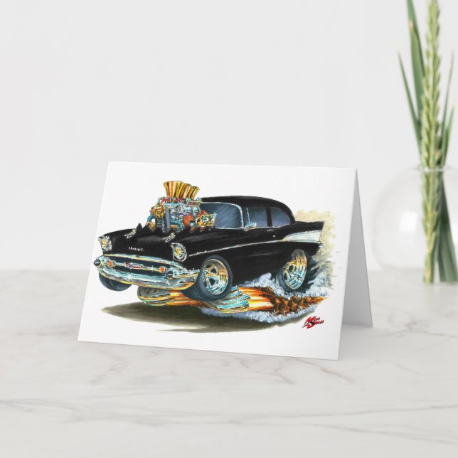 1957 Chevy 150-210 Black Car Card (Front)