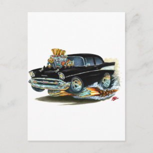 1957 Chevy 150-210 Black Car Postcard