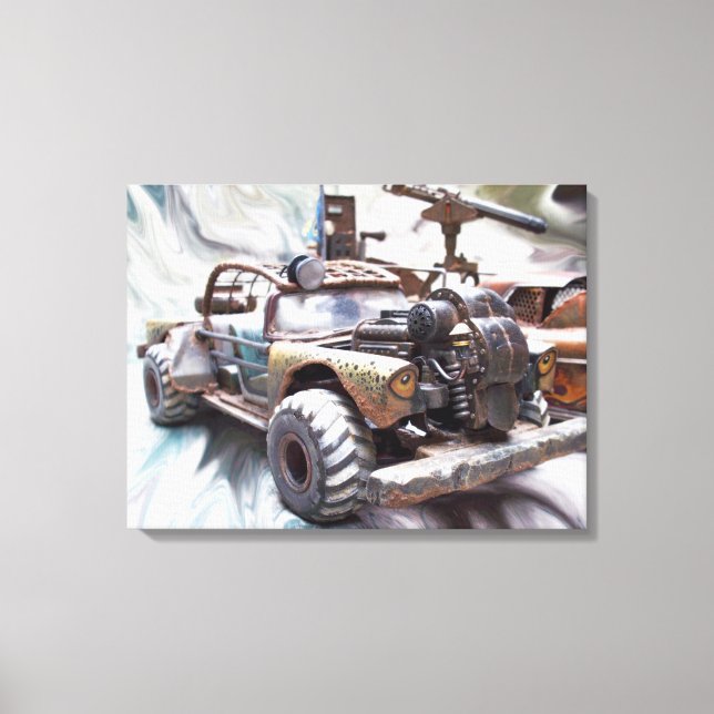 1957 Chevy Bel Air, Classic Apocalptic Rat Rod Car Canvas Print (Front)