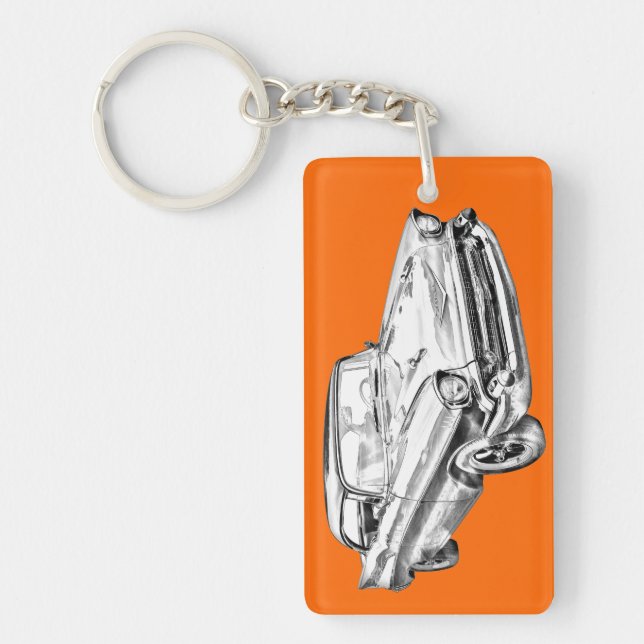 1957 Chevy Bel Air Illustration Key Ring (Front)