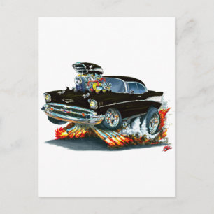 1957 Chevy Belair Black Car Postcard