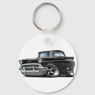 1957 Chevy Belair Black Hot Rod Key Ring